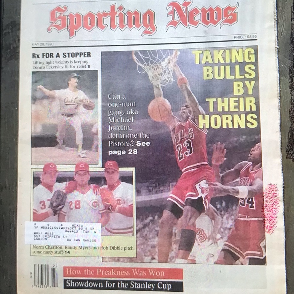 Sporting News Newspaper Featuring Michael Jordan Bulls Cover may 28th 1990